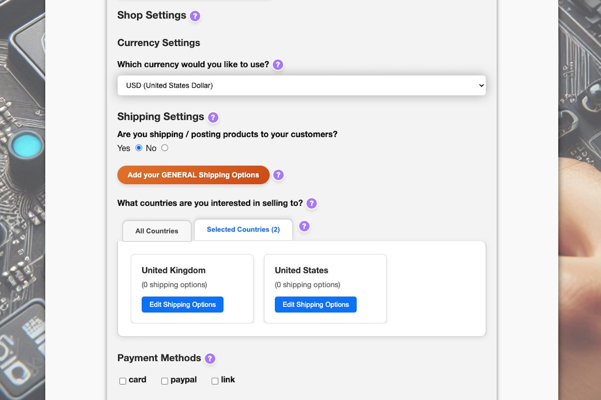 Configure Store Settings